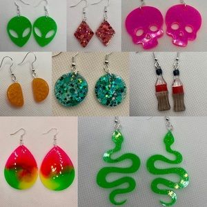 Handmade resin earrings